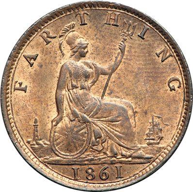 Reverse Farthing 1861 -  Coin Value - United Kingdom, Victoria