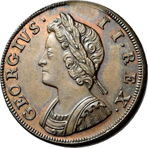 Avers 1 Farthing 1730 "Porträt in jungen Jahren" - Münze Wert - Großbritannien, Georg II