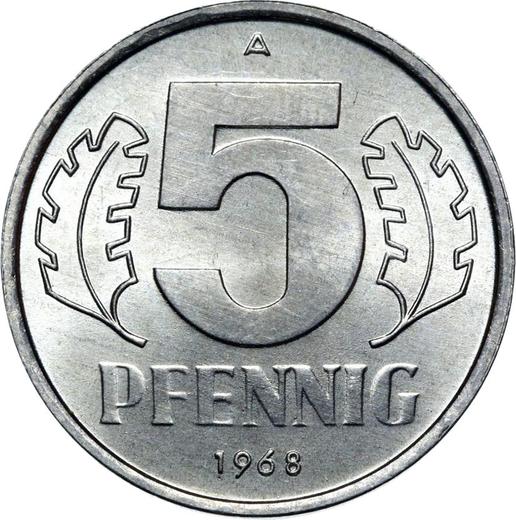 Obverse 5 Pfennig 1968 A -  Coin Value - Germany, GDR