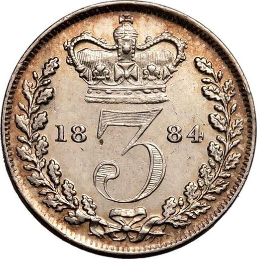 Reverse Threepence 1884 - Silver Coin Value - United Kingdom, Victoria
