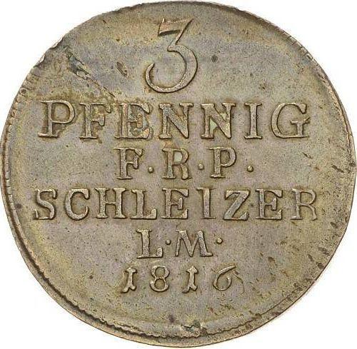Reverse 3 Pfennig 1816 -  Coin Value - Reuss-Schleiz, Heinrich XLII