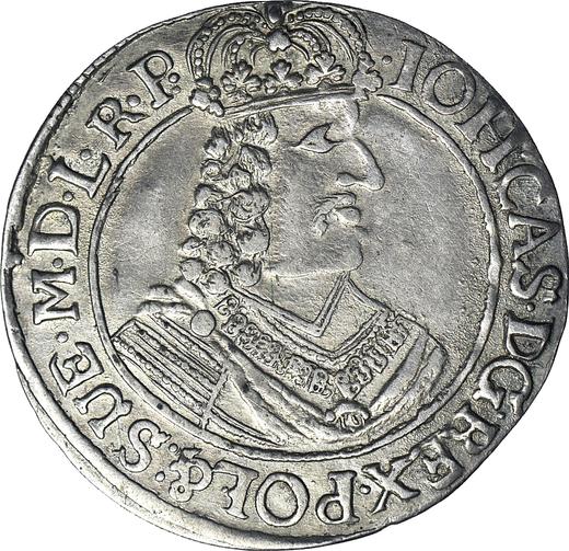 Obverse Ort (18 Groszy) 1665 HDL "Torun" - Silver Coin Value - Poland, John II Casimir