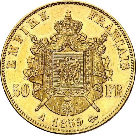 Reverse 50 Francs 1859 A "Type 1855-1860" - Gold Coin Value - France, Napoleon III