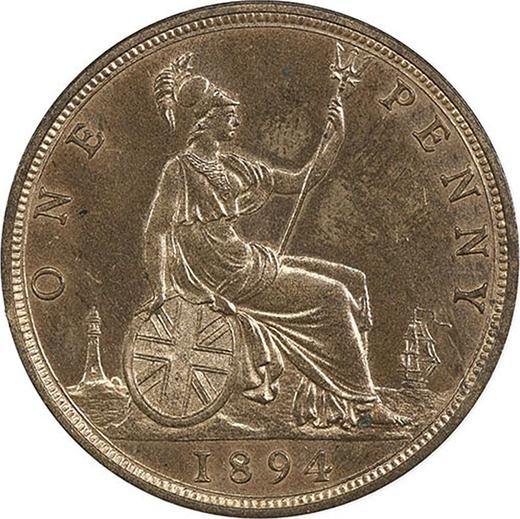 Revers 1 Penny 1894 "Typ 1860-1894" - Münze Wert - Großbritannien, Victoria
