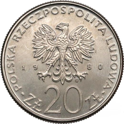 Obverse Pattern 20 Zlotych 1980 MW "50 Years of Dar Pomorza" Copper-Nickel - Coin Value - Poland, Peoples Republic