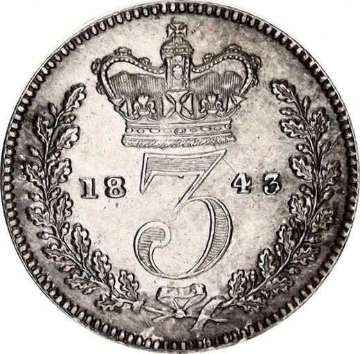 Reverse Threepence 1843 - Silver Coin Value - United Kingdom, Victoria