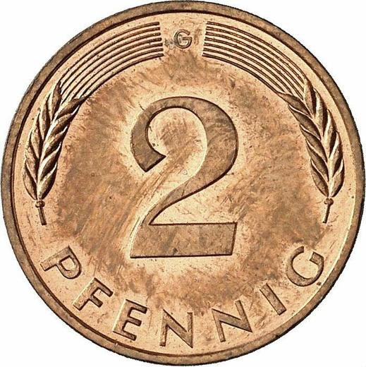 Obverse 2 Pfennig 1991 G - Coin Value - Germany, FRG