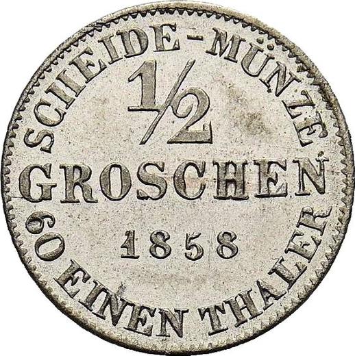 Reverse 1/2 Groschen 1858 F - Silver Coin Value - Saxe-Coburg and Gotha, Ernest II