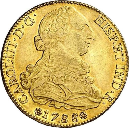 Obverse 8 Escudos 1788 S C - Gold Coin Value - Spain, Charles III