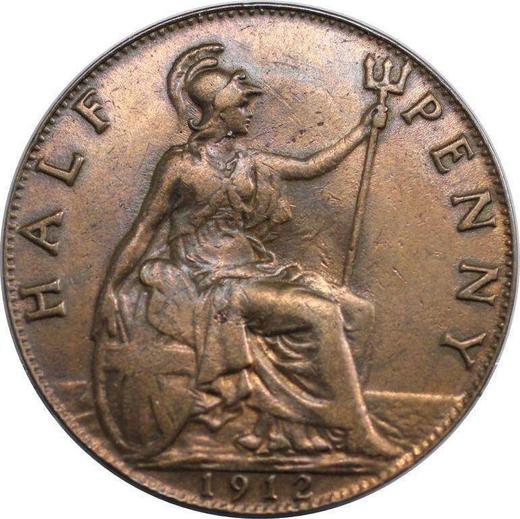 Reverse Halfpenny 1912 -  Coin Value - United Kingdom, George V