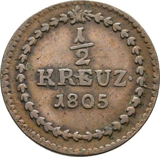 Reverso Medio kreuzer 1805 - valor de la moneda  - Baden, Carlos Federico