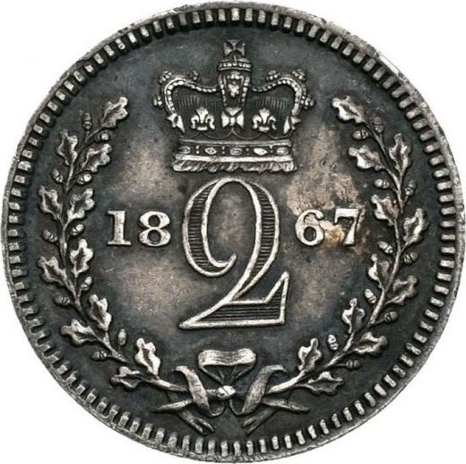 Reverso 2 peniques 1867 - valor de la moneda de plata - Gran Bretaña, Victoria