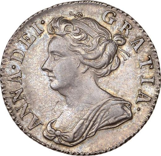 Avers 6 Pence 1707 "Typ 1703-1707" Vor der Vereinigung Rosen und Federn in Winkeln - Silbermünze Wert - Großbritannien, Anne
