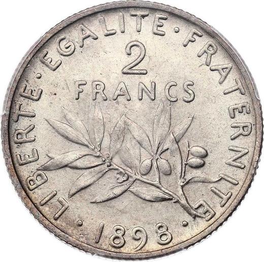 Revers 2 Franken 1898 "Sämann" - Silbermünze Wert - Frankreich, Dritte Republik