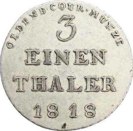 Reverse 1/3 Thaler 1818 - Silver Coin Value - Oldenburg, Peter Frederick Wilhelm