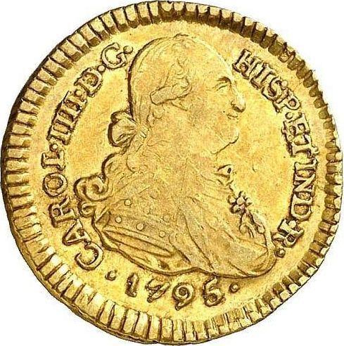 Obverse 1 Escudo 1795 P JF - Gold Coin Value - Colombia, Charles IV