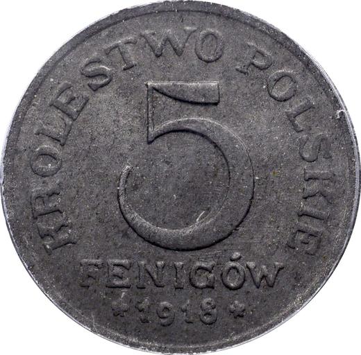 Reverse 5 Pfennig 1918 FF -  Coin Value - Poland, Kingdom of Poland