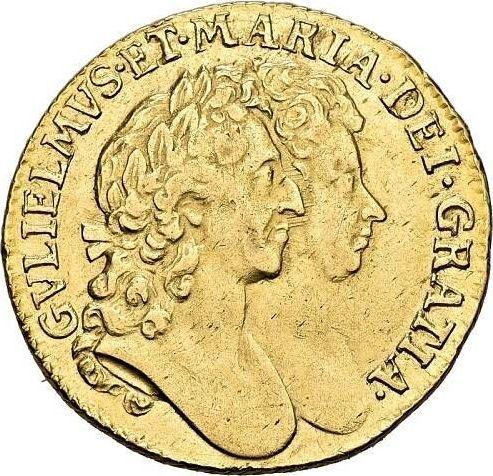 Anverso 1 guinea 1694 - valor de la moneda de oro - Gran Bretaña, Guillermo III y María II