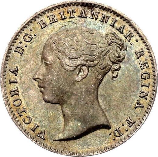 Anverso 3 peniques 1852 - valor de la moneda de plata - Gran Bretaña, Victoria