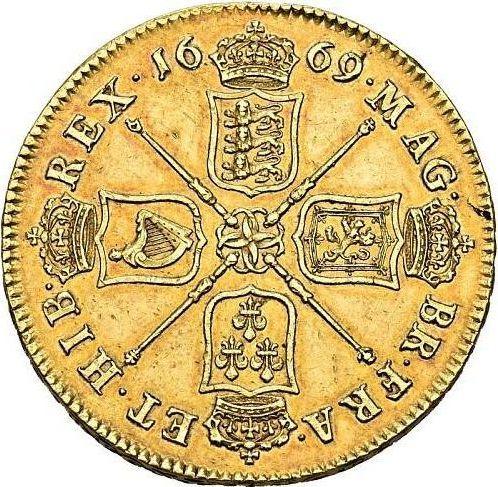 Reverse Five guineas 1669 "First laureated bust" Elephant - Gold Coin Value - United Kingdom, Charles II
