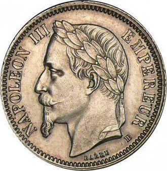 Obverse 1 Franc 1867 BB "Type 1866-1870" - Silver Coin Value - France, Napoleon III