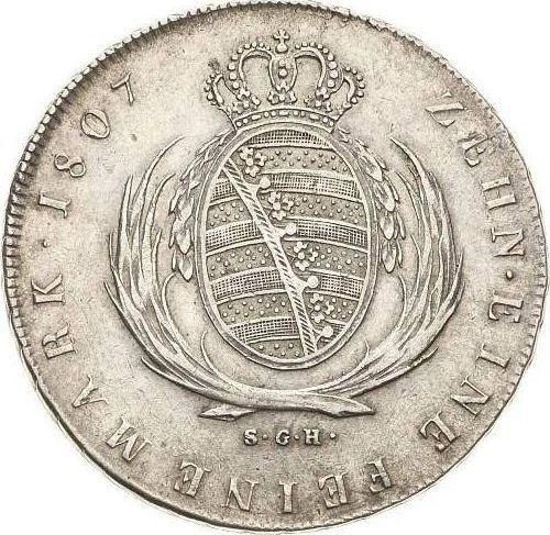 Reverso Tálero 1807 S.G.H. - valor de la moneda de plata - Sajonia, Federico Augusto I