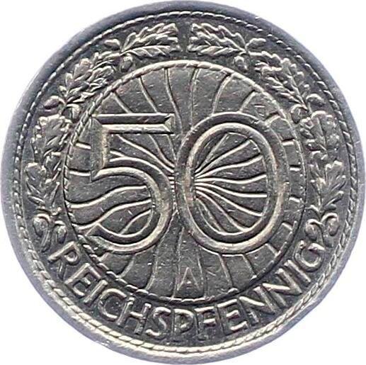 Reverse 50 Reichspfennig 1930 A - Coin Value - Germany, Weimar Republic