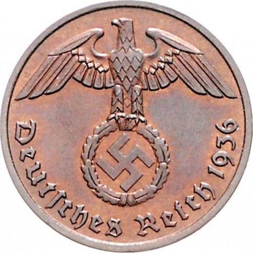 Reverse 2 Reichspfennig 1936 F "Type 1936-1940" -  Coin Value - Germany, Third Reich