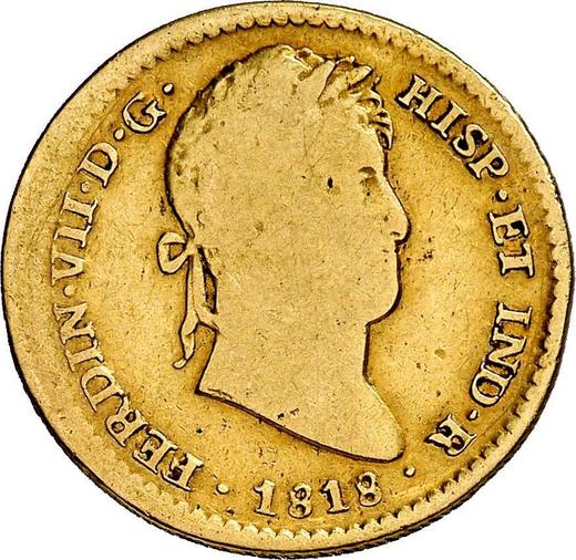 Obverse 2 Escudos 1818 JP - Gold Coin Value - Peru, Ferdinand VII
