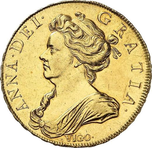 Obverse Five guineas 1703 "Pre-Union" VIGO - Gold Coin Value - United Kingdom, Anne