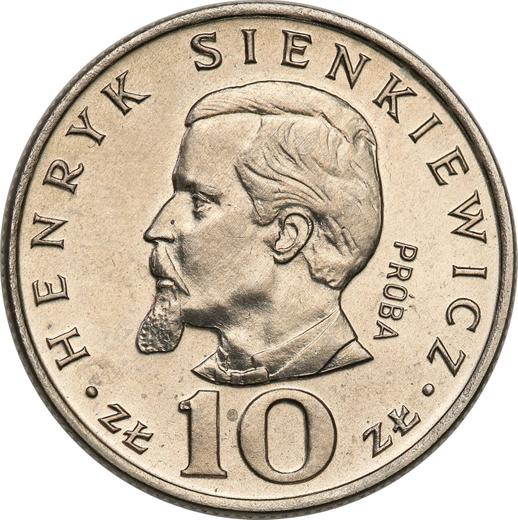 Revers Probe 10 Zlotych 1974 MW "Henryk Sienkiewicz" Nickel - Münze Wert - Polen, Volksrepublik Polen