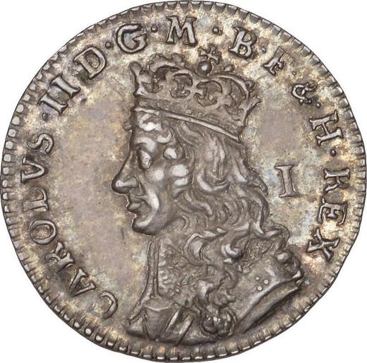 Obverse Penny no date (1662-1685) Mark of value "I" - Silver Coin Value - United Kingdom, Charles II