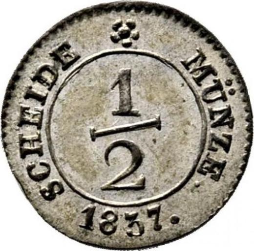 Revers 1/2 Kreuzer 1837 "Typ 1824-1837" - Silbermünze Wert - Württemberg, Wilhelm I