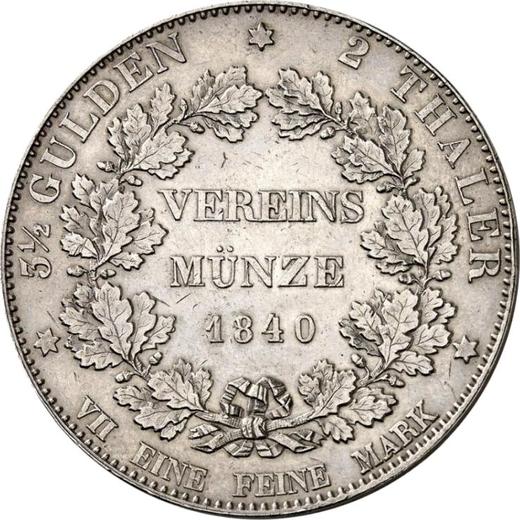 Reverse 2 Thaler 1840 "Opening of a mint" - Silver Coin Value - Frankfurt am Main, Free City