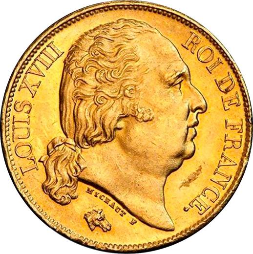 Obverse 20 Francs 1817 A "Type 1816-1824" - Gold Coin Value - France, Louis XVIII