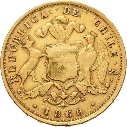 Reverse 10 Pesos 1860 So -  Coin Value - Chile, Republic