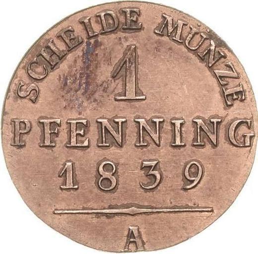 Reverse 1 Pfennig 1839 A - Coin Value - Prussia, Frederick William III