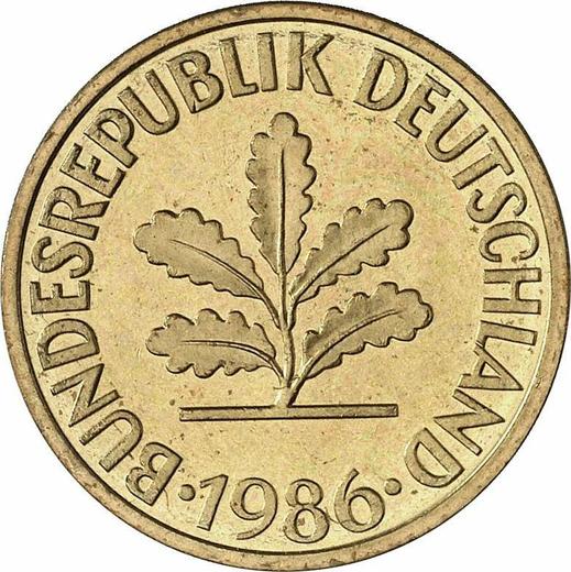 Reverse 10 Pfennig 1986 D - Coin Value - Germany, FRG