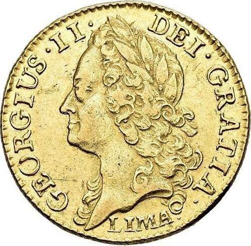 Obverse Guinea 1745 LIMA "Intermediate Head" - Gold Coin Value - United Kingdom, George II