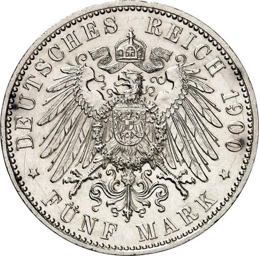 Reverse 5 Mark 1900 J "Hamburg" - Silver Coin Value - Germany, German Empire