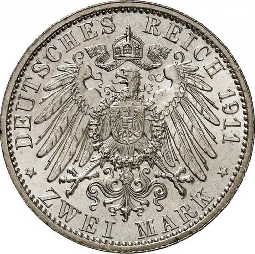 Reverse 2 Mark 1911 A "Lubeck" - Silver Coin Value - Germany, German Empire