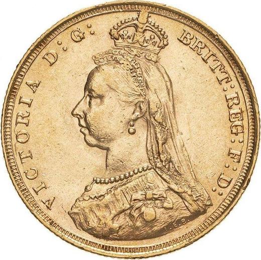 Obverse Sovereign 1888 S JEB "Jubilee portrait" - Gold Coin Value - Australia, Victoria