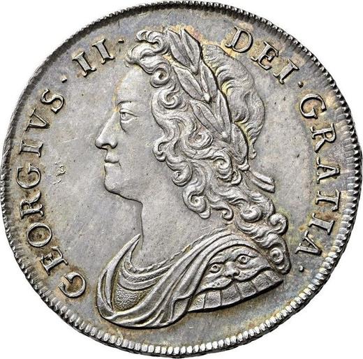 Awers monety - 1/2 korony 1741 "Portret w młodych latach" - cena srebrnej monety - Wielka Brytania, Jerzy II