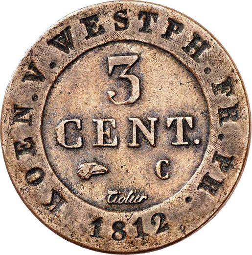 Revers 3 Centimes 1812 C - Münze Wert - Westfalen, Jérôme Napoléon
