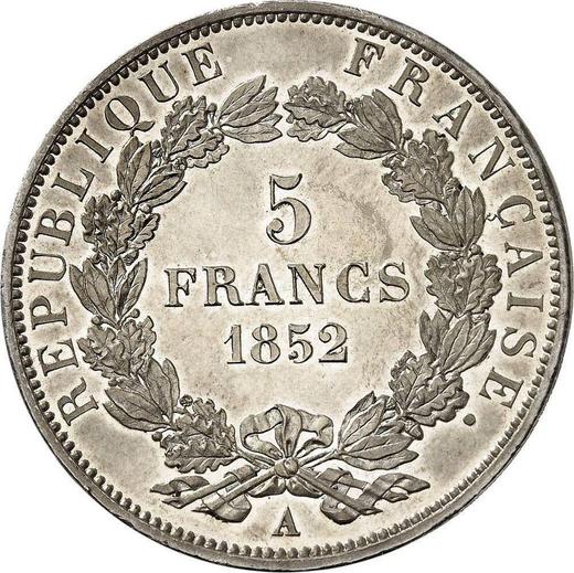 Reverse 5 Francs 1852 A - Silver Coin Value - France, Napoleon III