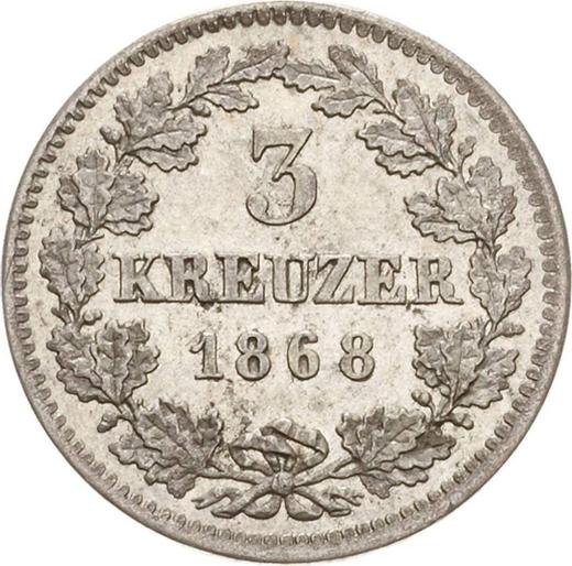 Reverse 3 Kreuzer 1868 - Silver Coin Value - Bavaria, Ludwig II