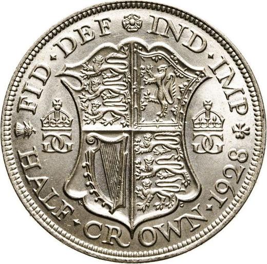 Реверс монеты - 1/2 кроны (Полукрона) 1928 года - цена серебряной монеты - Великобритания, Георг V