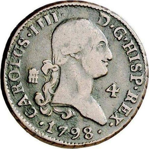 Obverse 4 Maravedís 1798 -  Coin Value - Spain, Charles IV