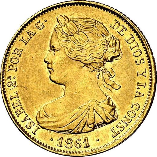 Obverse 100 Reales 1861 7-pointed star - Gold Coin Value - Spain, Isabella II