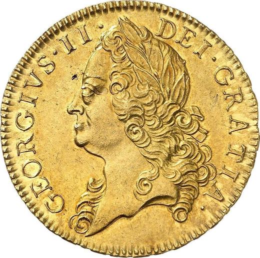 Obverse Five guineas 1753 "Old Head" - Gold Coin Value - United Kingdom, George II